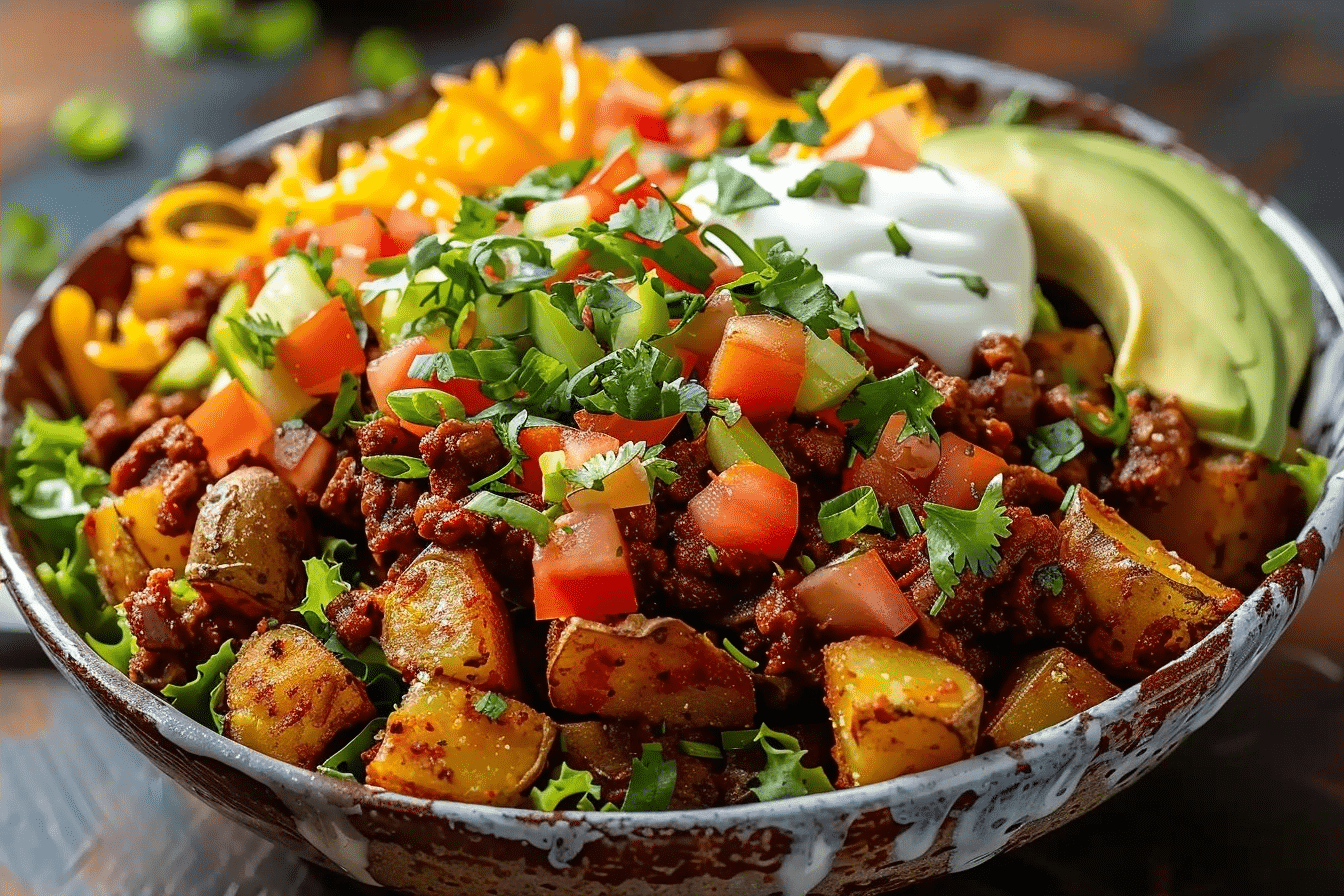 Loaded Potato Taco Bowl for Crispy Cheesy Weeknight Meals