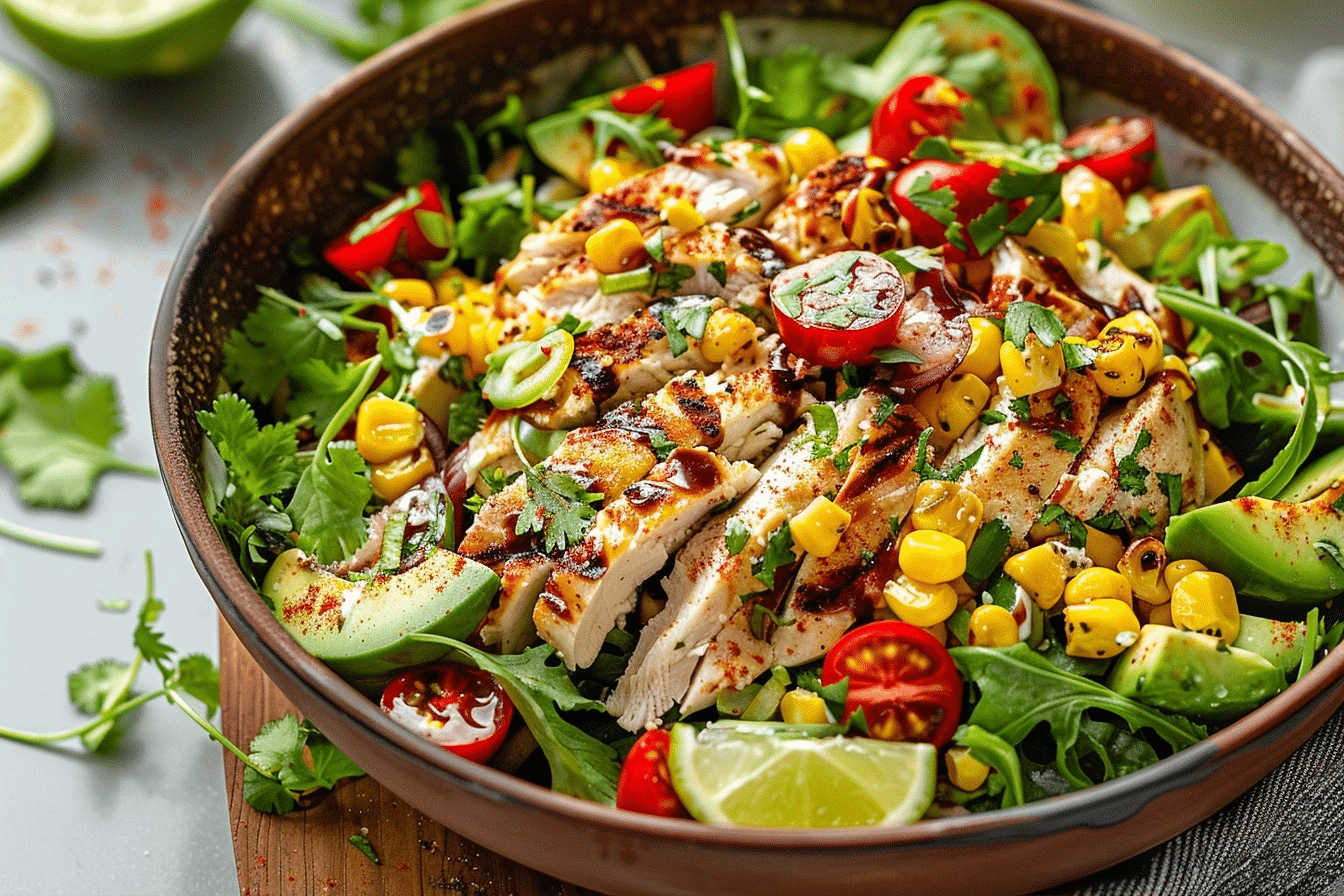 Street Corn Chicken Salad with Creamy Cotija Dressing