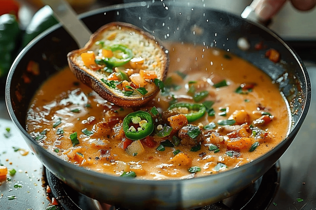 Spicy Jalapeño Popper Delight Soup with Grilled Cheese 2 image 1779970133487