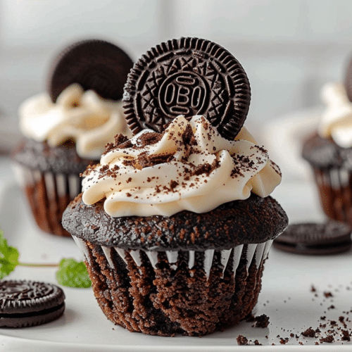 Oreo Bottom Cheesecake Cupcakes with Cookies-and-Cream Swirl 3 Oreo Bottom Cheesecake Cupcakes with Cookies-and-Cream Swirl