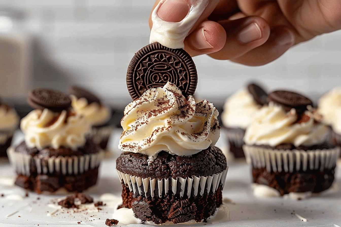 Oreo Bottom Cheesecake Cupcakes with Cookies-and-Cream Swirl 2 image 1779970205027
