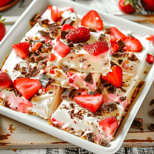 Strawberry Cheesecake Yogurt Bark - Easy Frozen Treat 3 Strawberry Cheesecake Yogurt Bark - Easy Frozen Treat
