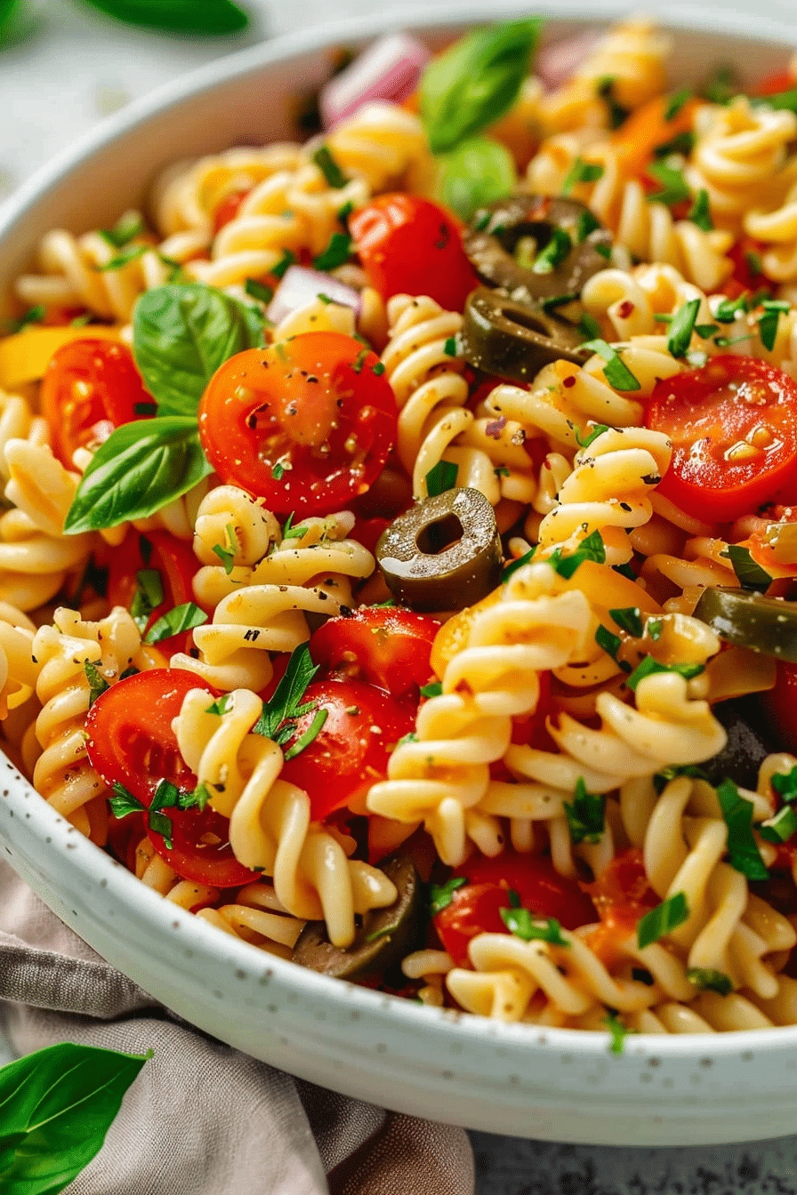 Italian Pasta Salad (Vegetarian) - Fresh Rotini Recipe 2 image 1780164463981