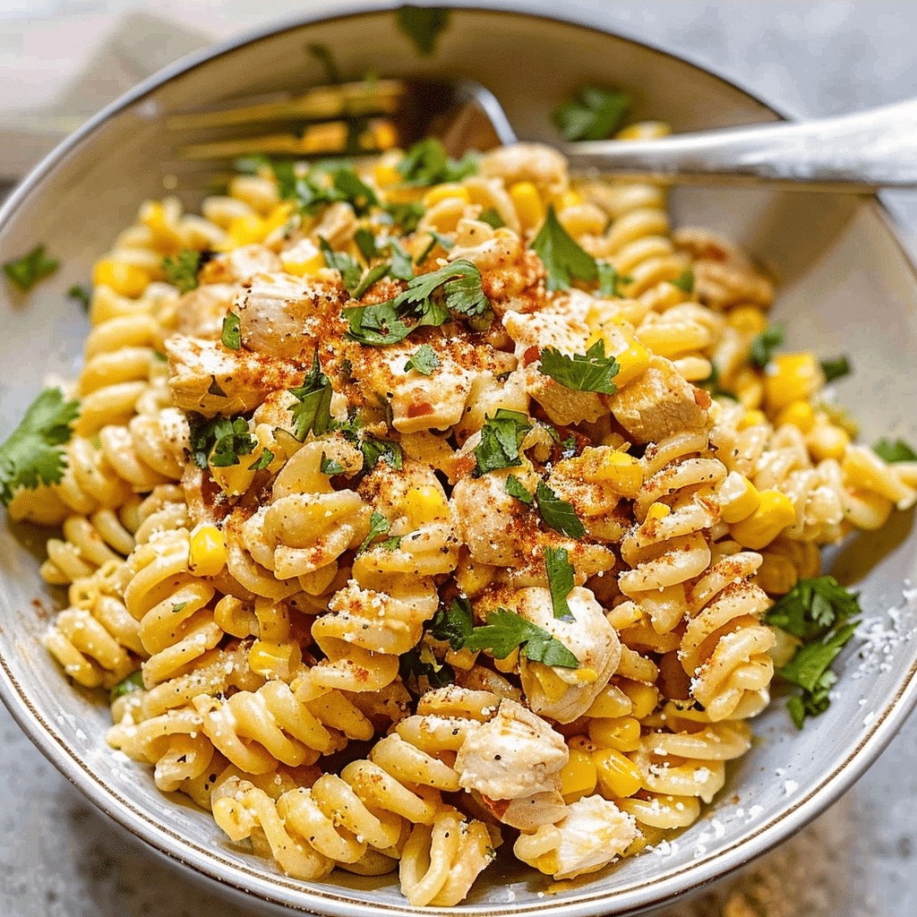 Classic Mexican Street Corn Chicken Pasta Salad Recipe