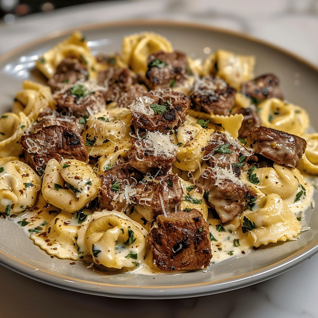 Cracked Garlic Steak Tortellini - Creamy, Rich & Ready Fast!