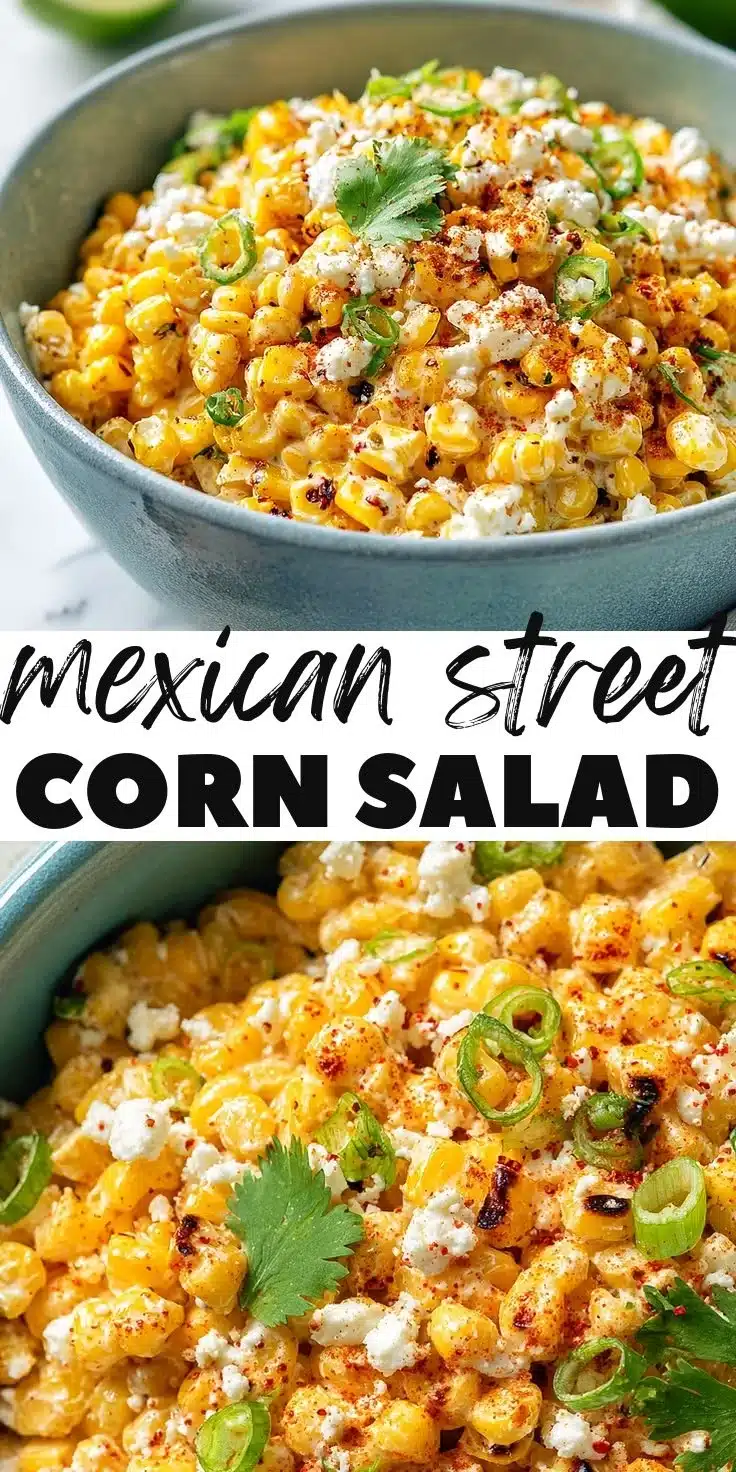 Delicious Mexican street corn salad with fresh ingredients and vibrant colors