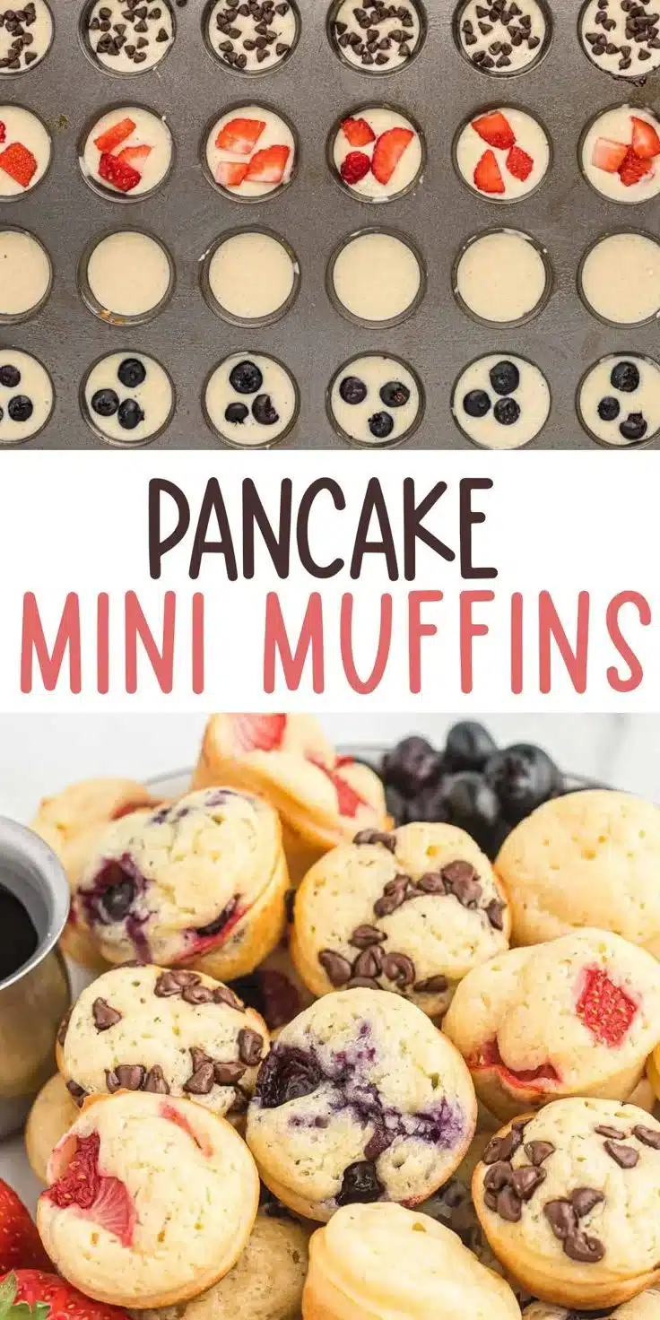 Delicious mini pancake muffins served on a plate