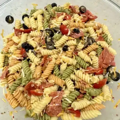 Olive Garden pasta salad featuring fresh ingredients and vibrant colors