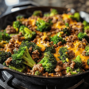 Keto Hamburger Broccoli Skillet: Cheesy Low-Carb Skillet
