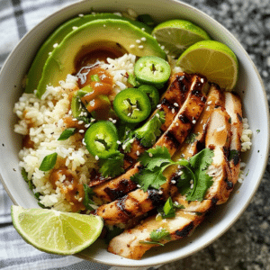 Honey Lime Chicken Avocado Rice Bowl Recipe Quick Dinner