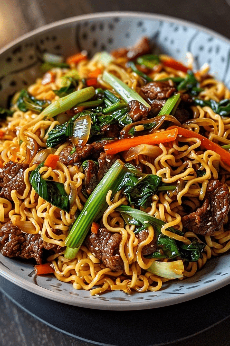 Beef Pan-Fried Noodles with Crispy Bok Choy and Savory Sauce 2 image 1780336707578