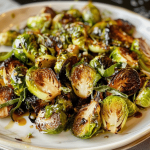 Honey Garlic Brussels Sprouts with Honey Balsamic Glaze 3 Honey Garlic Brussels Sprouts with Honey Balsamic Glaze