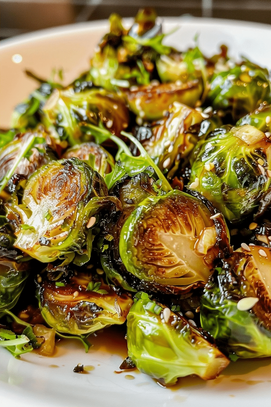 Honey Garlic Brussels Sprouts with Honey Balsamic Glaze 2 image 1780338419330