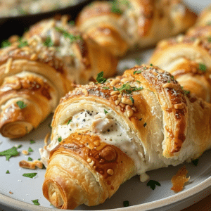 Chicken Alfredo Stuffed Crescents: Cheesy Crescent Rolls 3 Chicken Alfredo Stuffed Crescents: Cheesy Crescent Rolls