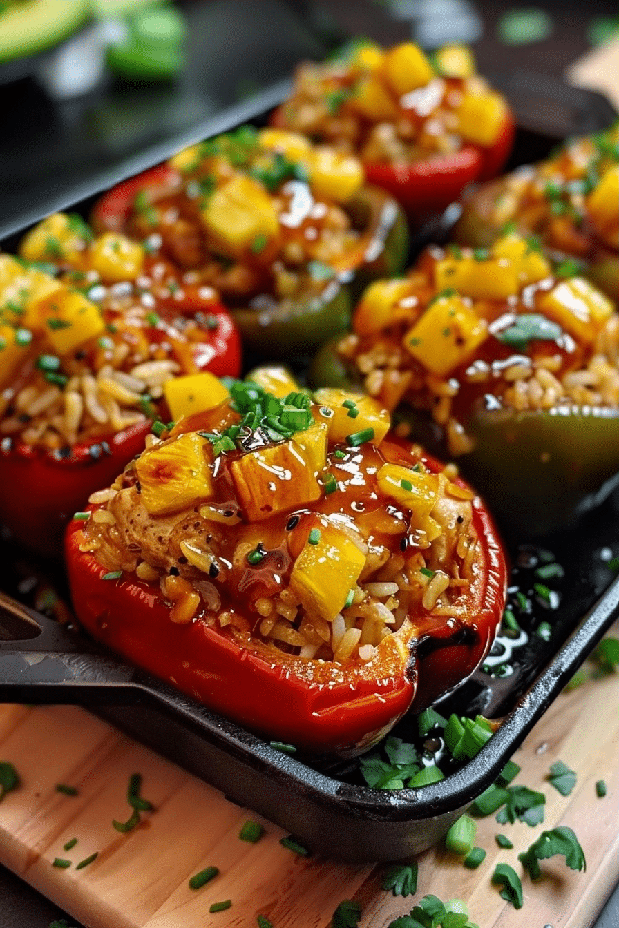 Teriyaki Pineapple Chicken Rice Stuffed Peppers Recipe 2 image 1780523438382