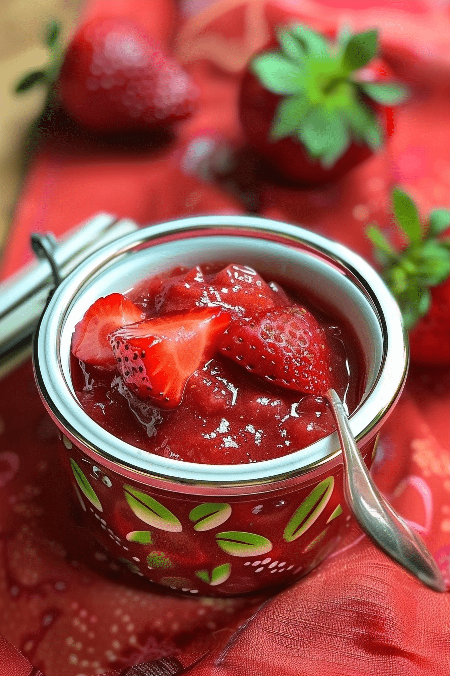 Strawberry-Rhubarb Compote Bright Spring Fruit Preserves 2 image 1780686312159