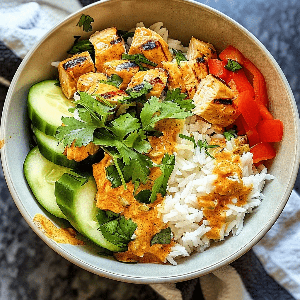 Healthy High Protein Chicken Rice Bowl (25 Min) Easy Prep