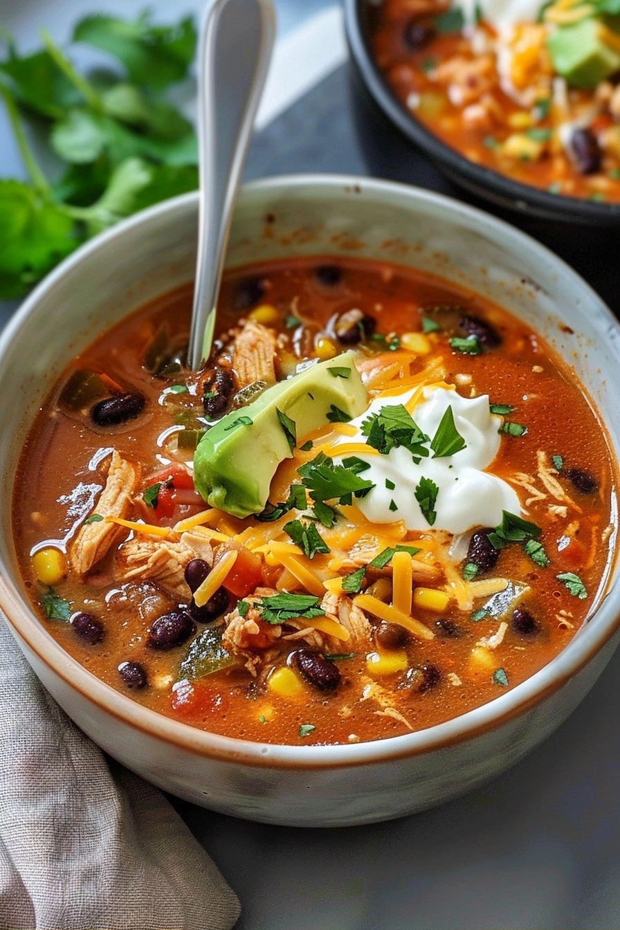 Crockpot Chicken Taco Soup (Easy High Protein Fall Dinner) 2 image 1782079248231