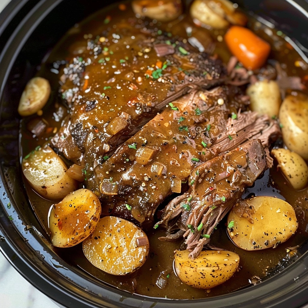 Crock Pot Roast (with Gravy!) That Melts in Your Mouth
