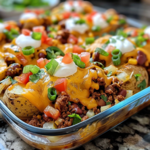 Taco Potatoes Easy Cheesy Loaded Potato Dinner 4 Taco Potatoes Easy Cheesy Loaded Potato Dinner