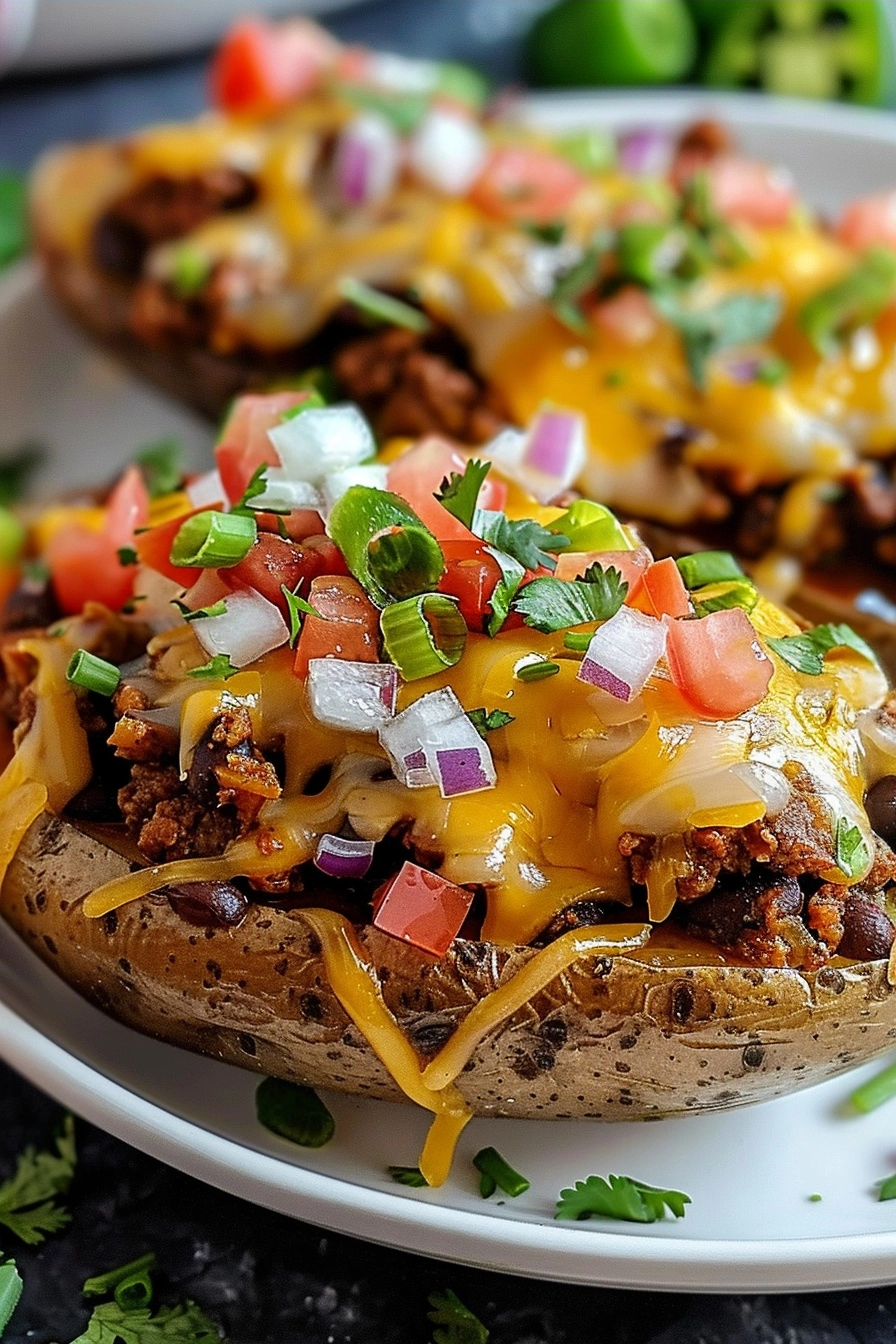 Taco Potatoes Easy Cheesy Loaded Potato Dinner 2 image 1790718075805