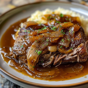 Crock Pot French Onion Pot Roast Easy Slow Cooker Recipe